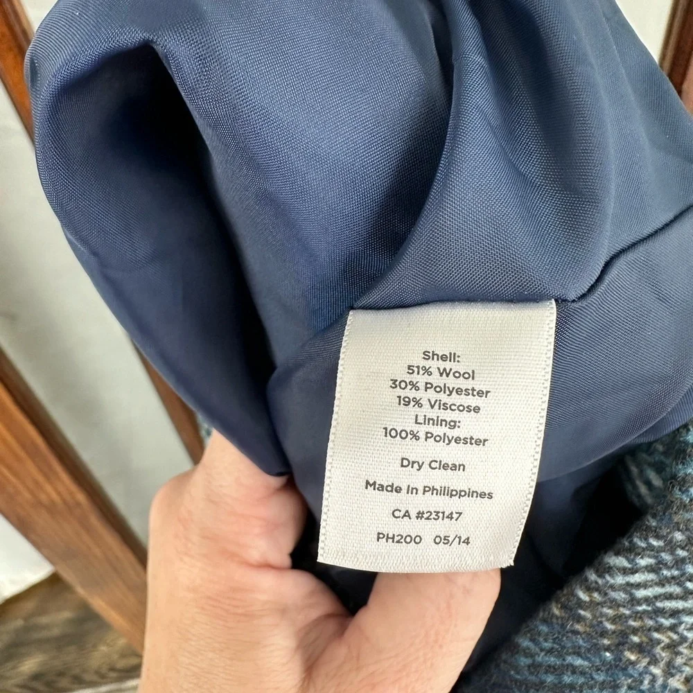 Talbots Womens Wool Blend Straight Skirt 10 Petite Blue Plaid Pencil‎ Lined Prep